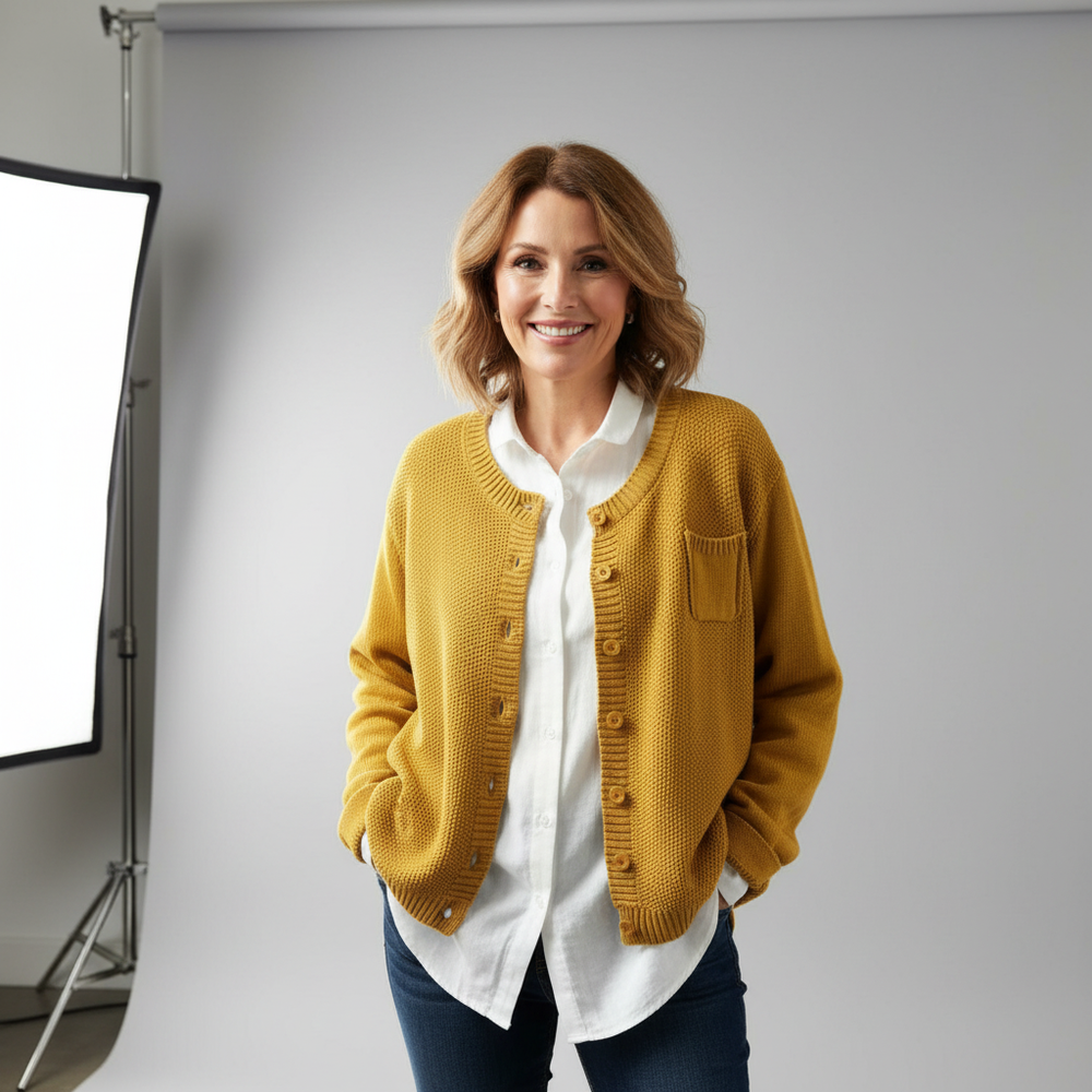 Adeline - Women's Knit Button Up Cardigan
