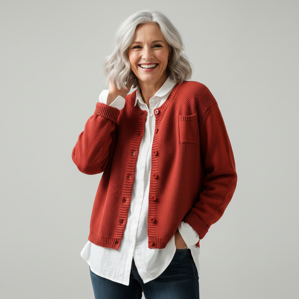 Adeline - Women's Knit Button Up Cardigan
