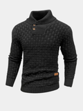 Alden - Men's Shawl Collar Button Up Knit Sweater