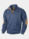 Ambrose - Men's Quarter Zip Elbow Patch Knit Sweater
