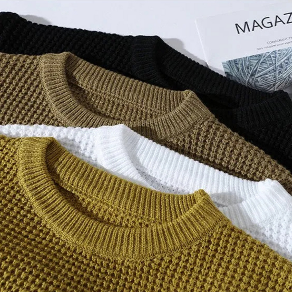 Anders - Men's Waffle Knit Crew Neck Sweater