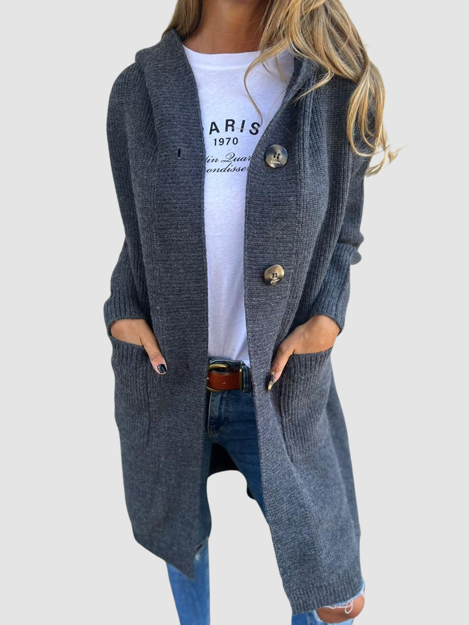 Ariadne - Women's Long Hooded Cardigan