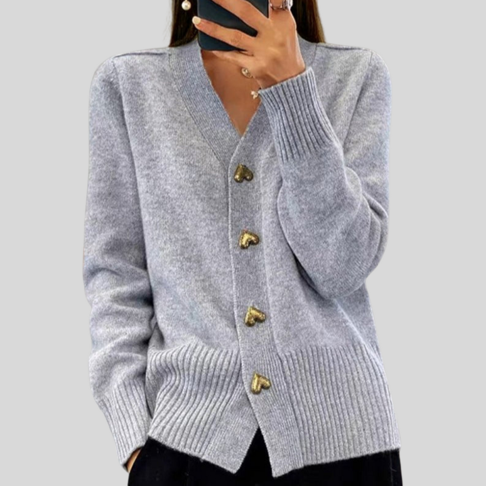 Astrid - Women's V Neck Button Up Cardigan