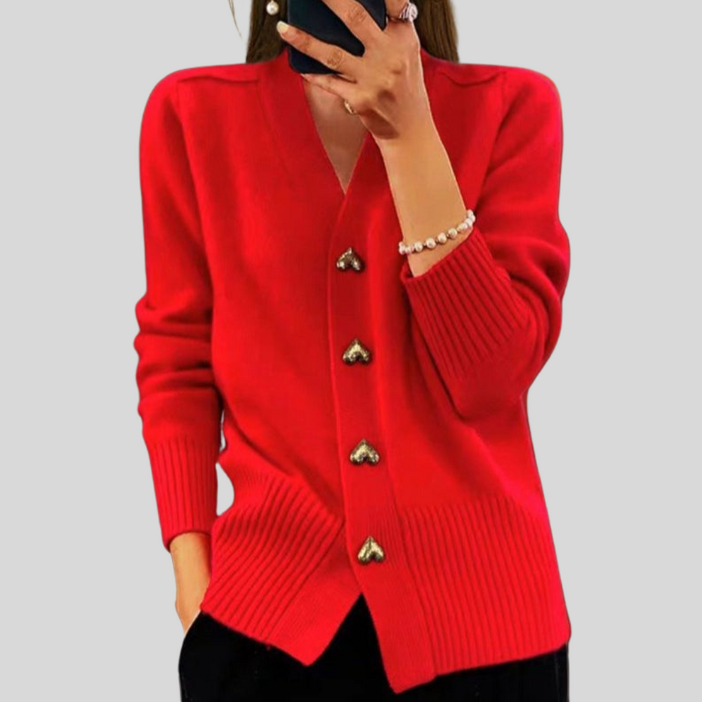 Astrid - Women's V Neck Button Up Cardigan