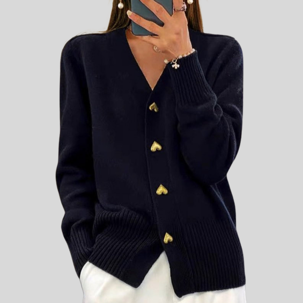 Astrid - Women's V Neck Button Up Cardigan