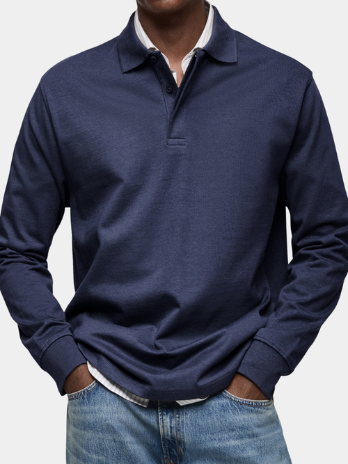 August - Men's Long Sleeve Polo Shirt