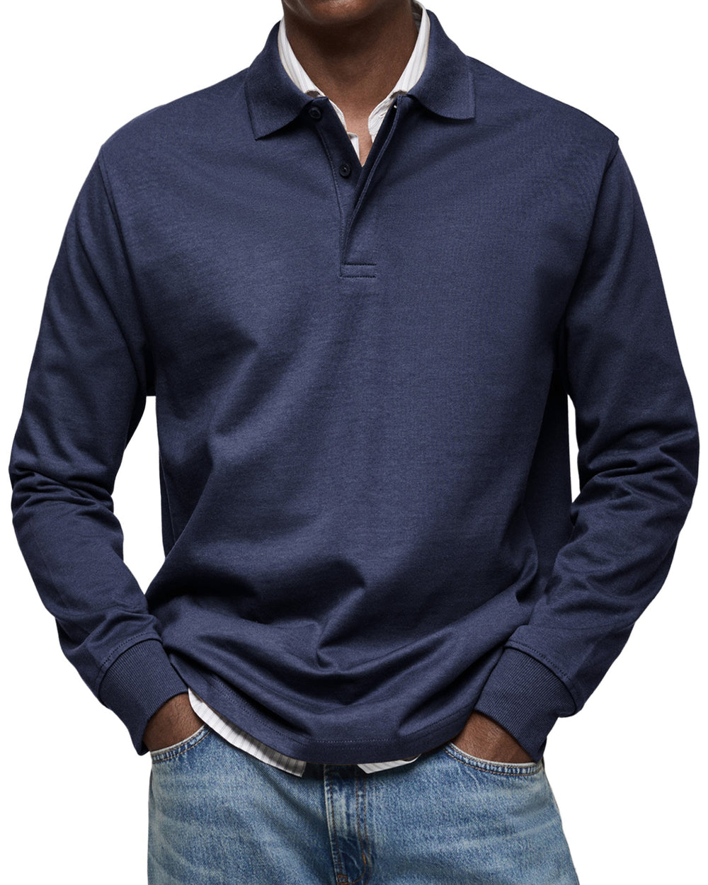 August - Men's Long Sleeve Polo Shirt