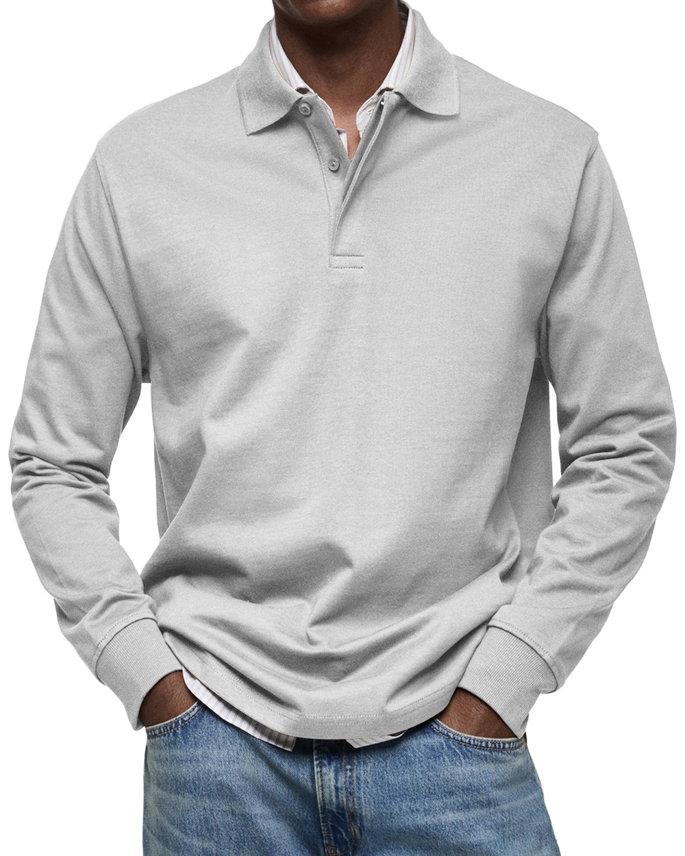 August - Men's Long Sleeve Polo Shirt