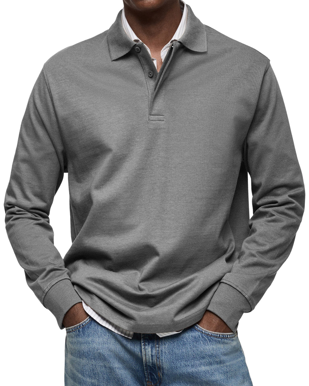 August - Men's Long Sleeve Polo Shirt