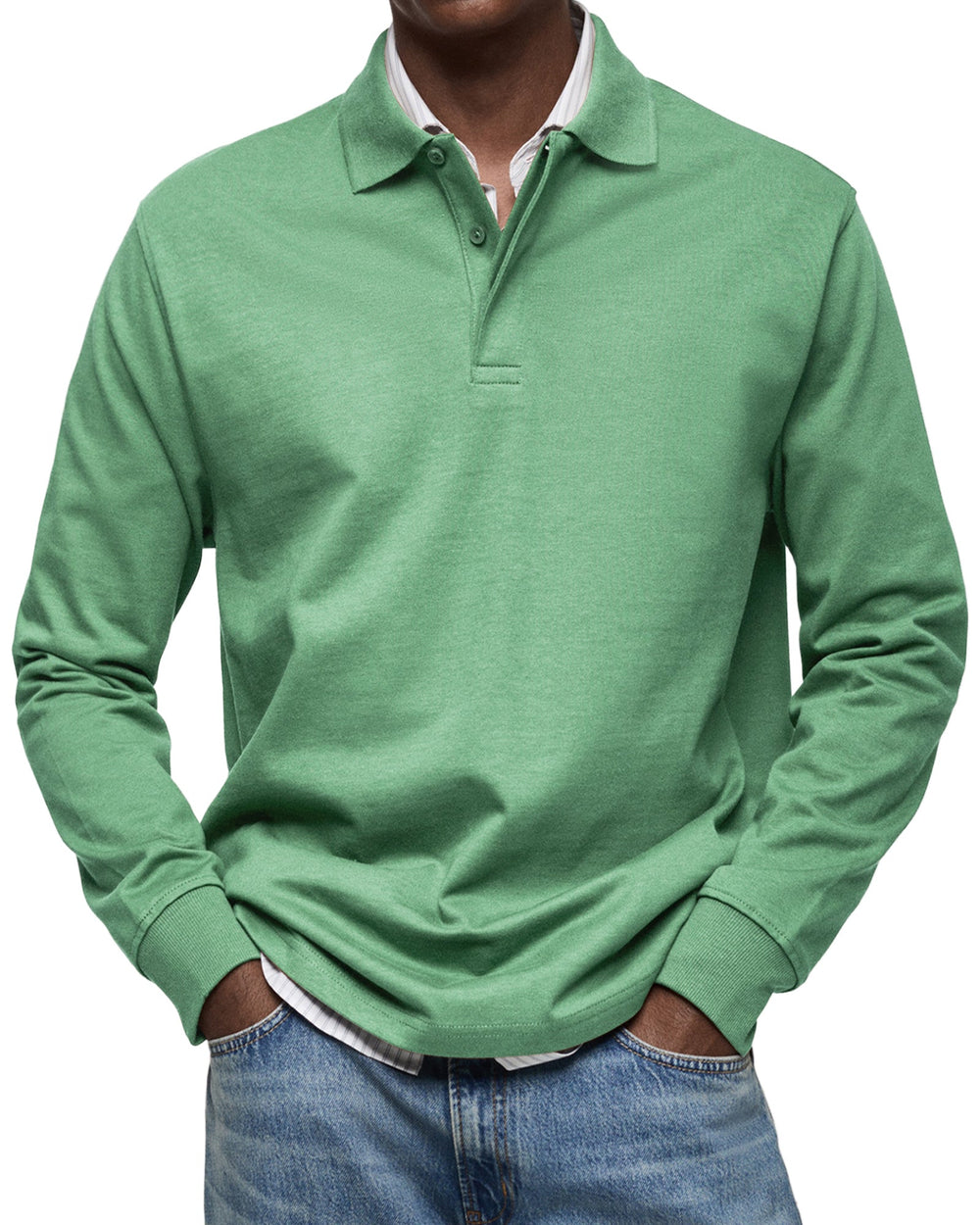 August - Men's Long Sleeve Polo Shirt