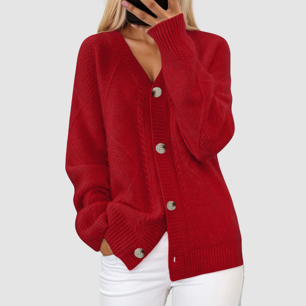 Aveline - Women's Knit V Neck Cardigan