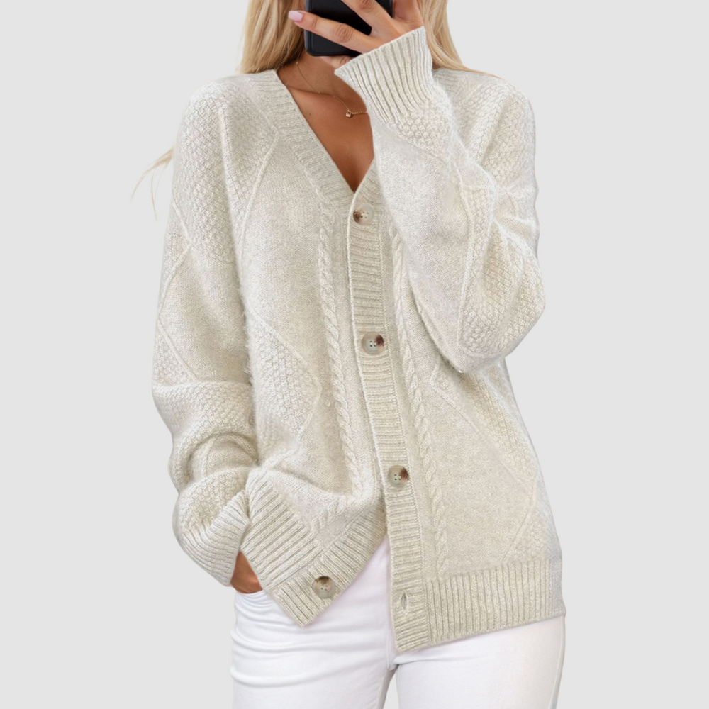 Aveline - Women's Knit V Neck Cardigan