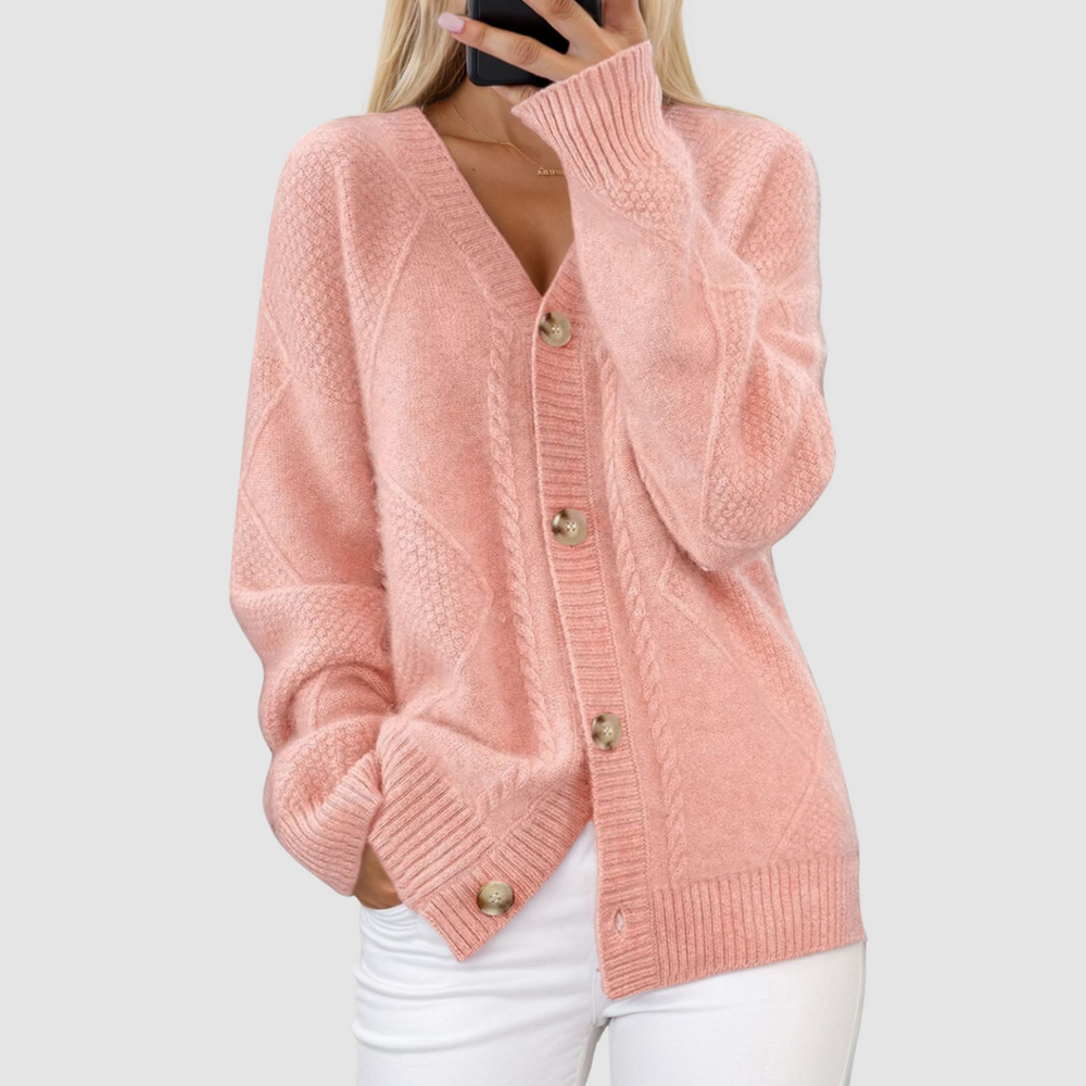 Aveline - Women's Knit V Neck Cardigan