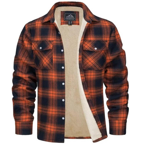 Barnaby - Men's Sherpa Lined Plaid Fleece Jacket