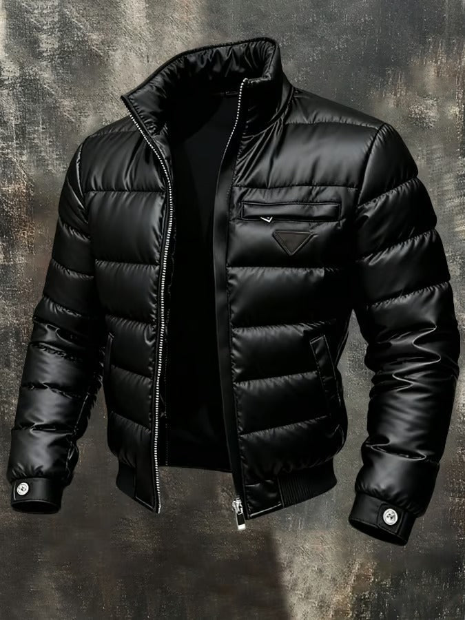 Bram - Men's Faux Leather Puffer Jacket