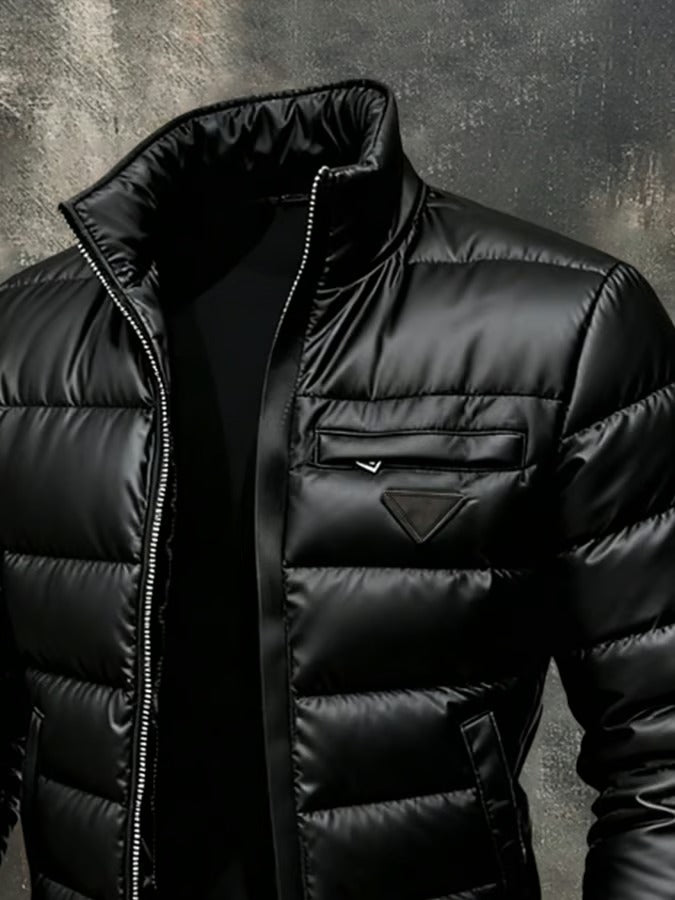 Bram - Men's Faux Leather Puffer Jacket