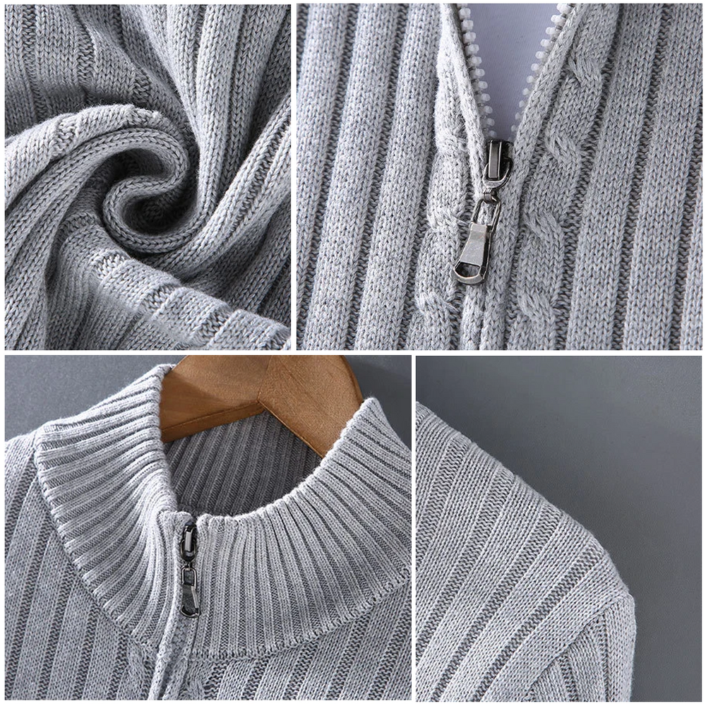 Cedric - Men's Knit Zip Up Sweater