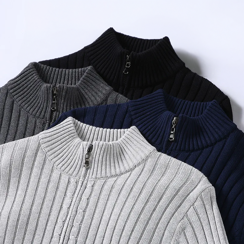 Cedric - Men's Knit Zip Up Sweater