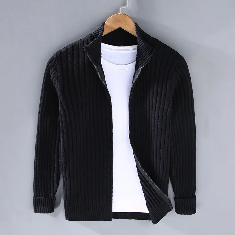 Cedric - Men's Knit Zip Up Sweater