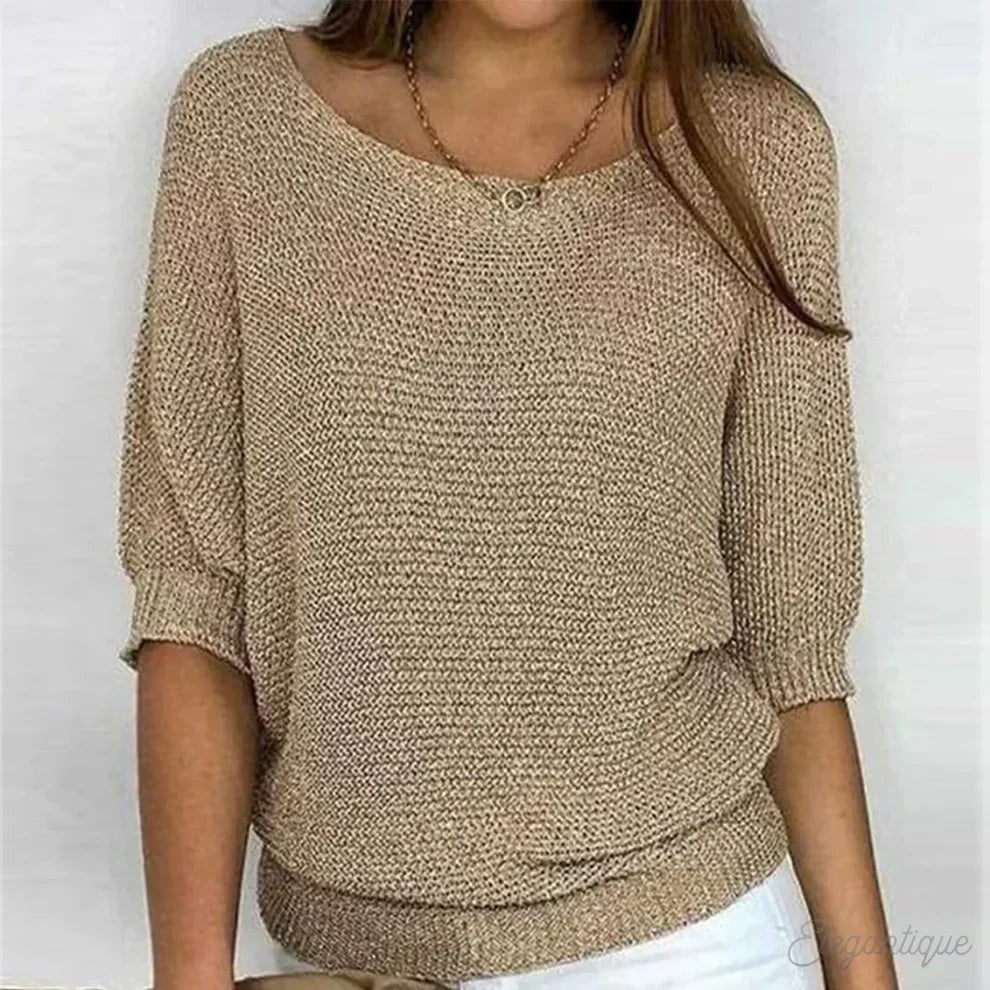 Celeste - Women's Batwing V Neck Knit Sweater