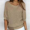 Celeste - Women's Batwing V Neck Knit Sweater
