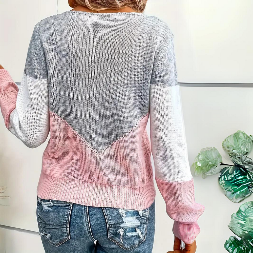 Cleo - Women's Oversized Crew Neck Knit Sweater