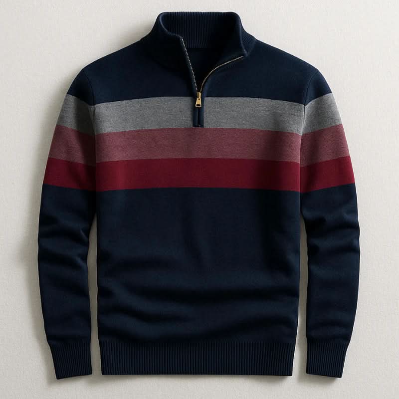 Conrad - Men's Striped Crew Neck Knit Sweater