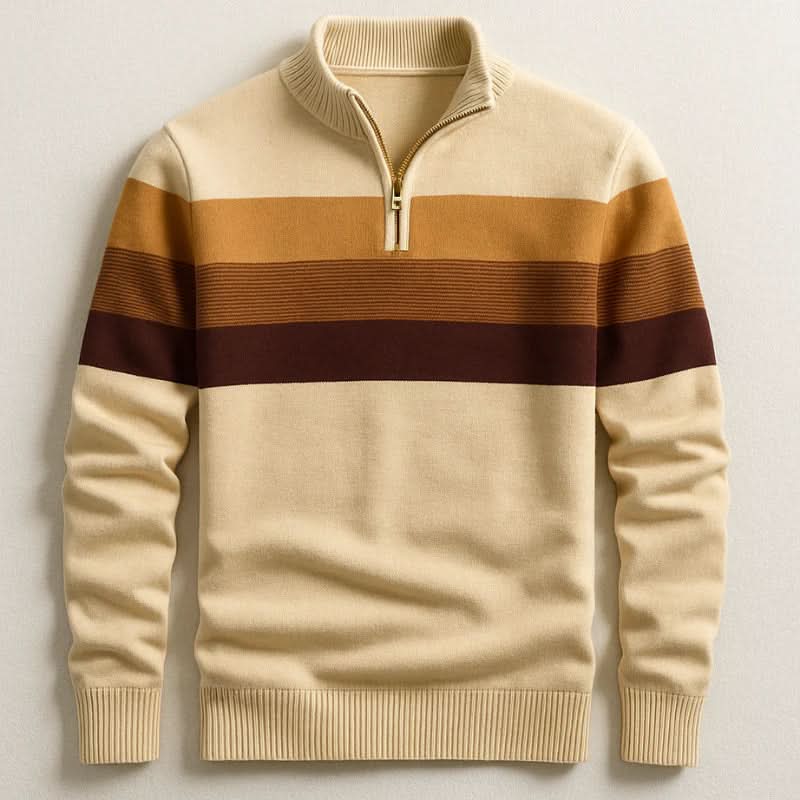 Conrad - Men's Striped Crew Neck Knit Sweater