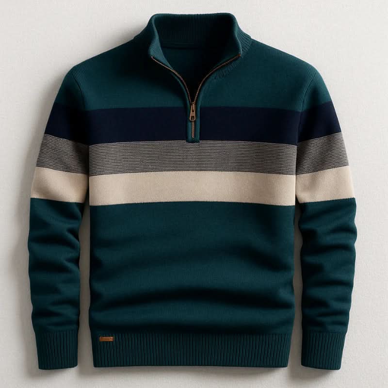 Conrad - Men's Striped Crew Neck Knit Sweater