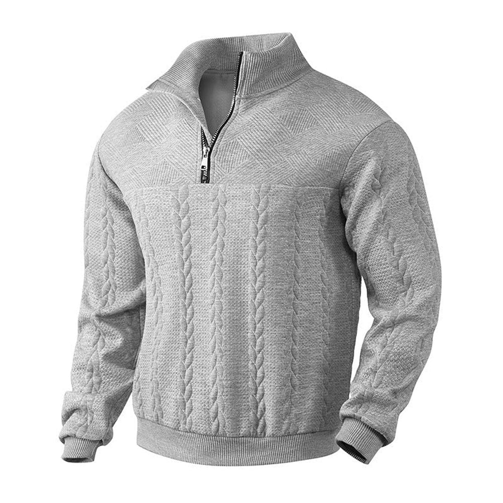Cormac - Men's Cable Knit Quarter Zip Sweater