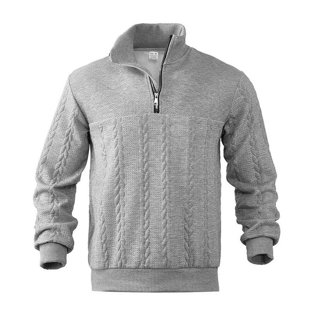 Cormac - Men's Cable Knit Quarter Zip Sweater