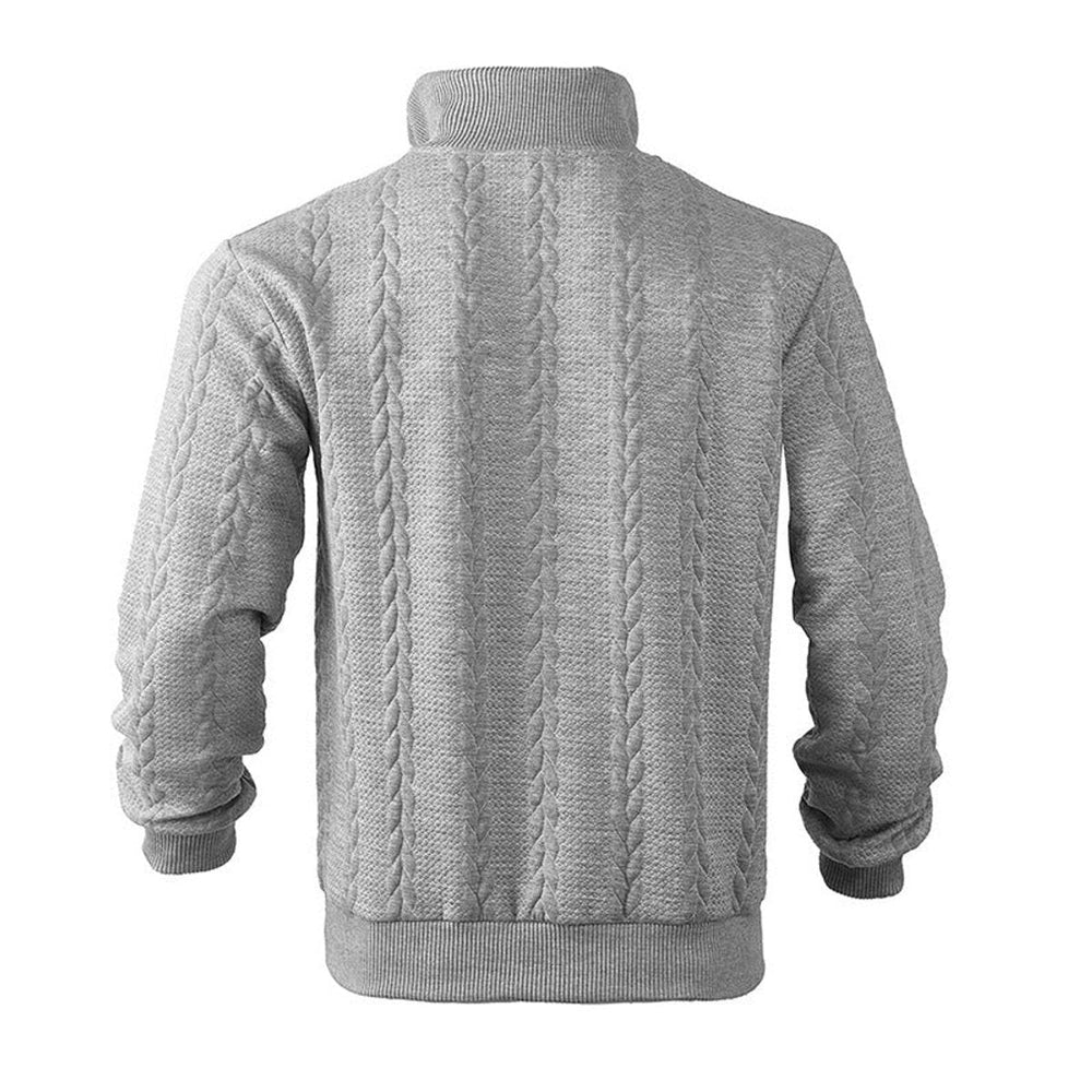 Cormac - Men's Cable Knit Quarter Zip Sweater