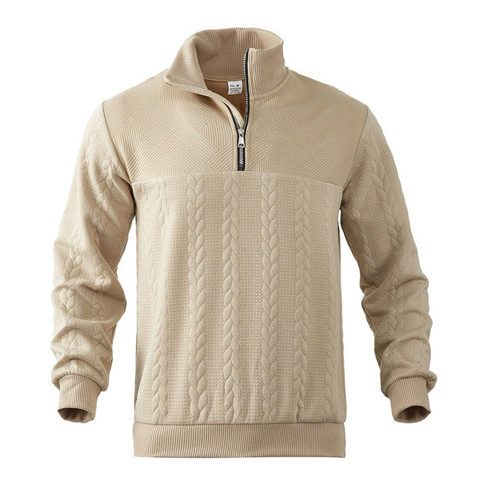 Cormac - Men's Cable Knit Quarter Zip Sweater
