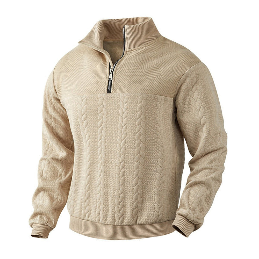 Cormac - Men's Cable Knit Quarter Zip Sweater