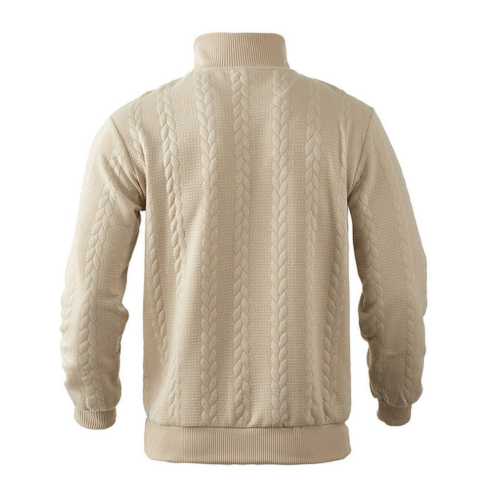 Cormac - Men's Cable Knit Quarter Zip Sweater