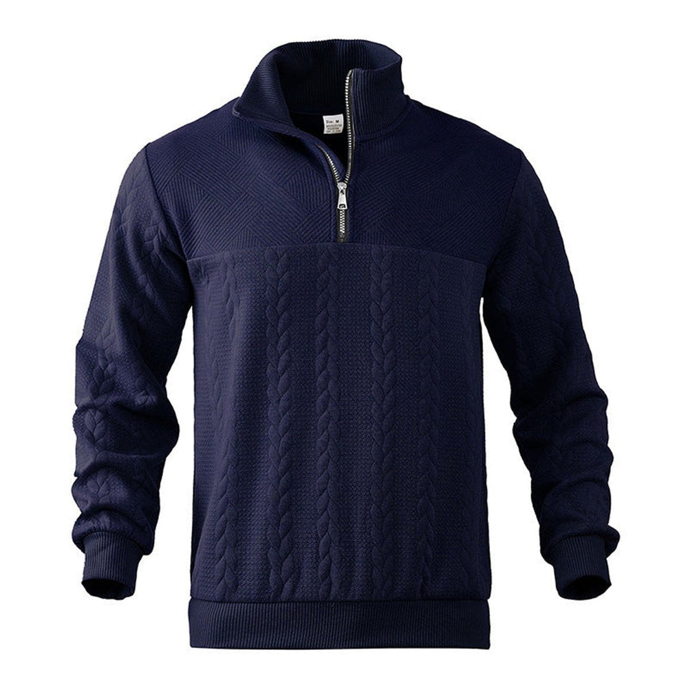 Cormac - Men's Cable Knit Quarter Zip Sweater