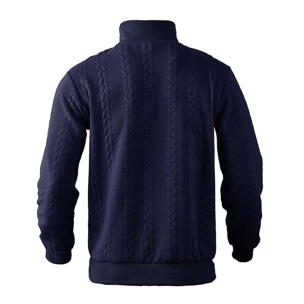 Cormac - Men's Cable Knit Quarter Zip Sweater
