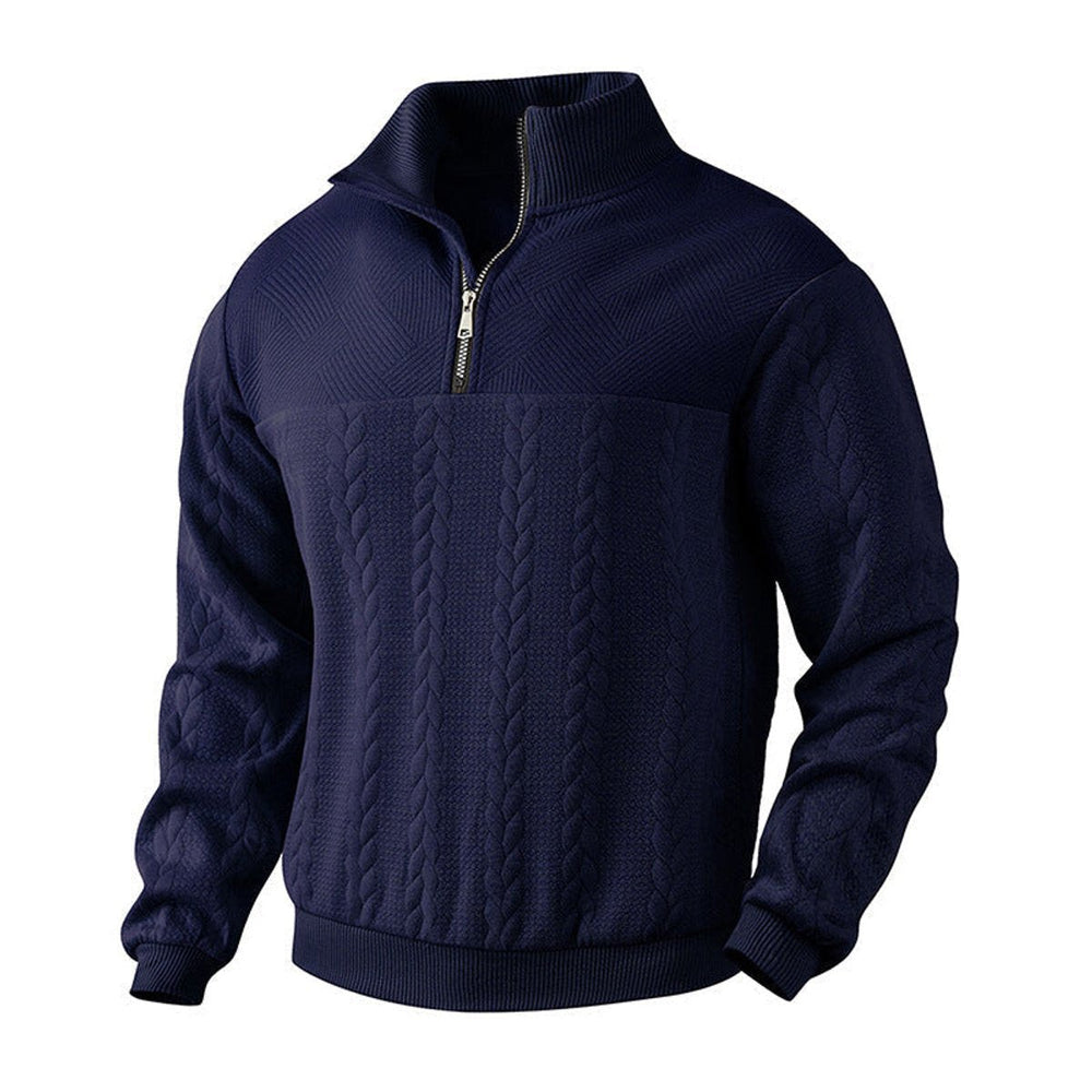 Cormac - Men's Cable Knit Quarter Zip Sweater