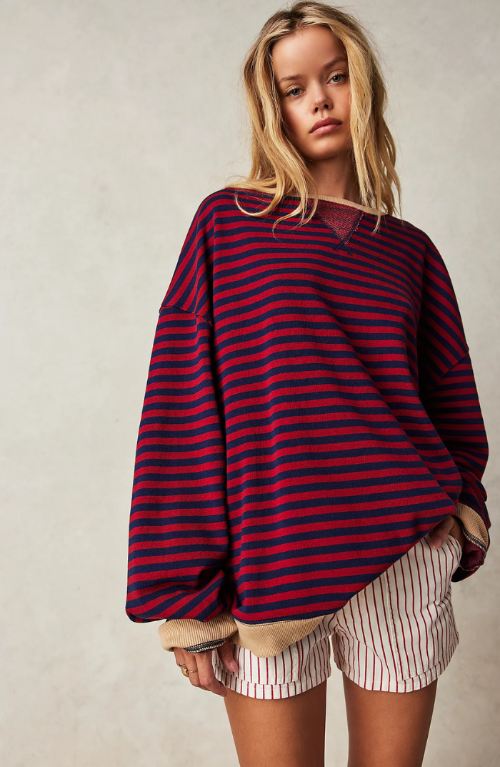 Cressida - Women's Striped Crew Neck Knit Sweater