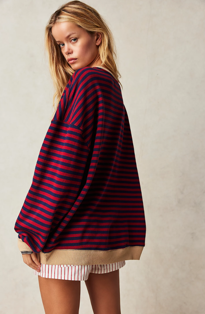 Cressida - Women's Striped Crew Neck Knit Sweater
