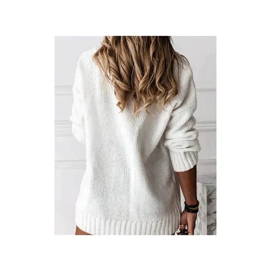 Dahlia - Women's Oversized V Neck Knit Sweater