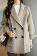 Delia - Women's Long Double Breasted Coat