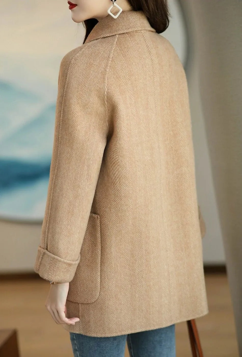Delia - Women's Long Double Breasted Coat