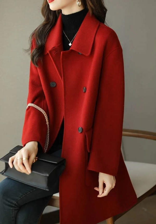 Della - Women's Long Double Breasted Coat