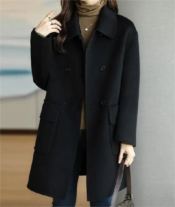 Della - Women's Long Double Breasted Coat