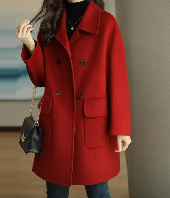 Della - Women's Long Double Breasted Coat