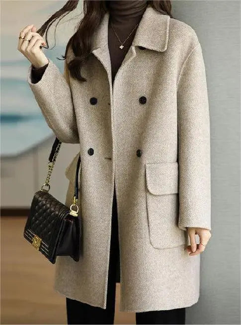 Della - Women's Long Double Breasted Coat