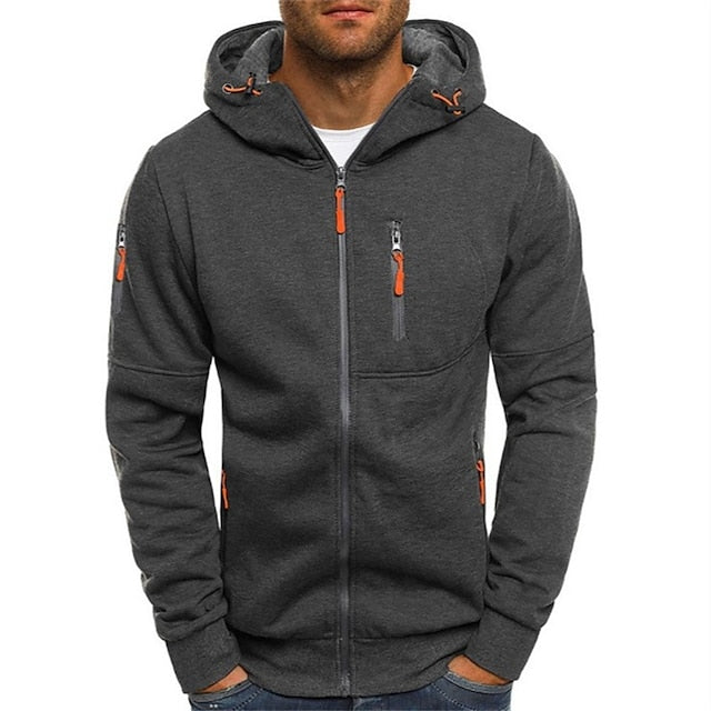 Dominic - Men's Hooded Zip Up Sweater