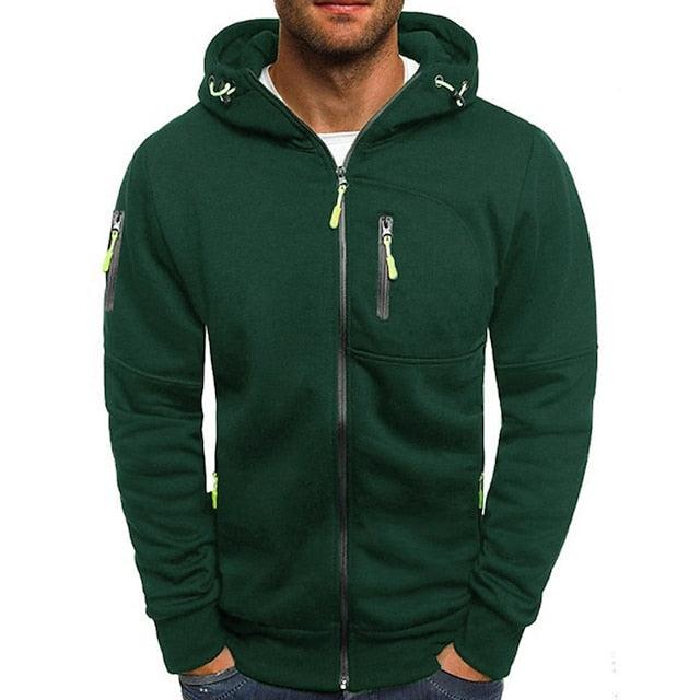 Dominic - Men's Hooded Zip Up Sweater