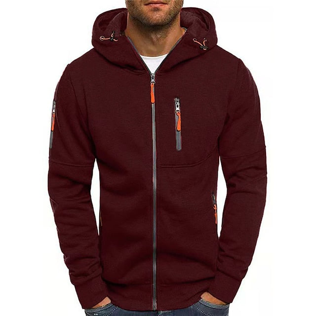 Dominic - Men's Hooded Zip Up Sweater
